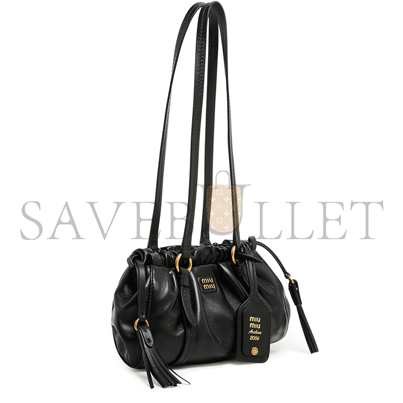 MIU MIU JOIE NAPPA LEATHER BAG MIU4QM7SBCK (21*10.5*9.5cm)